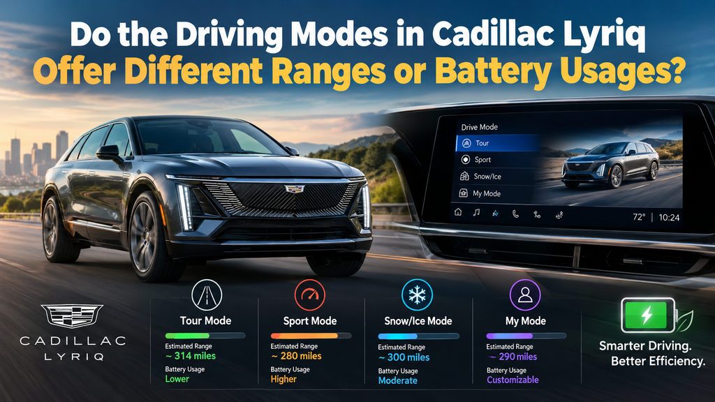 Do the Driving Modes in Cadillac LYRIQ Offer Different Ranges or Battery Usage? Do the Driving Modes in Cadillac LYRIQ Offer Different Ranges or Battery Usage?